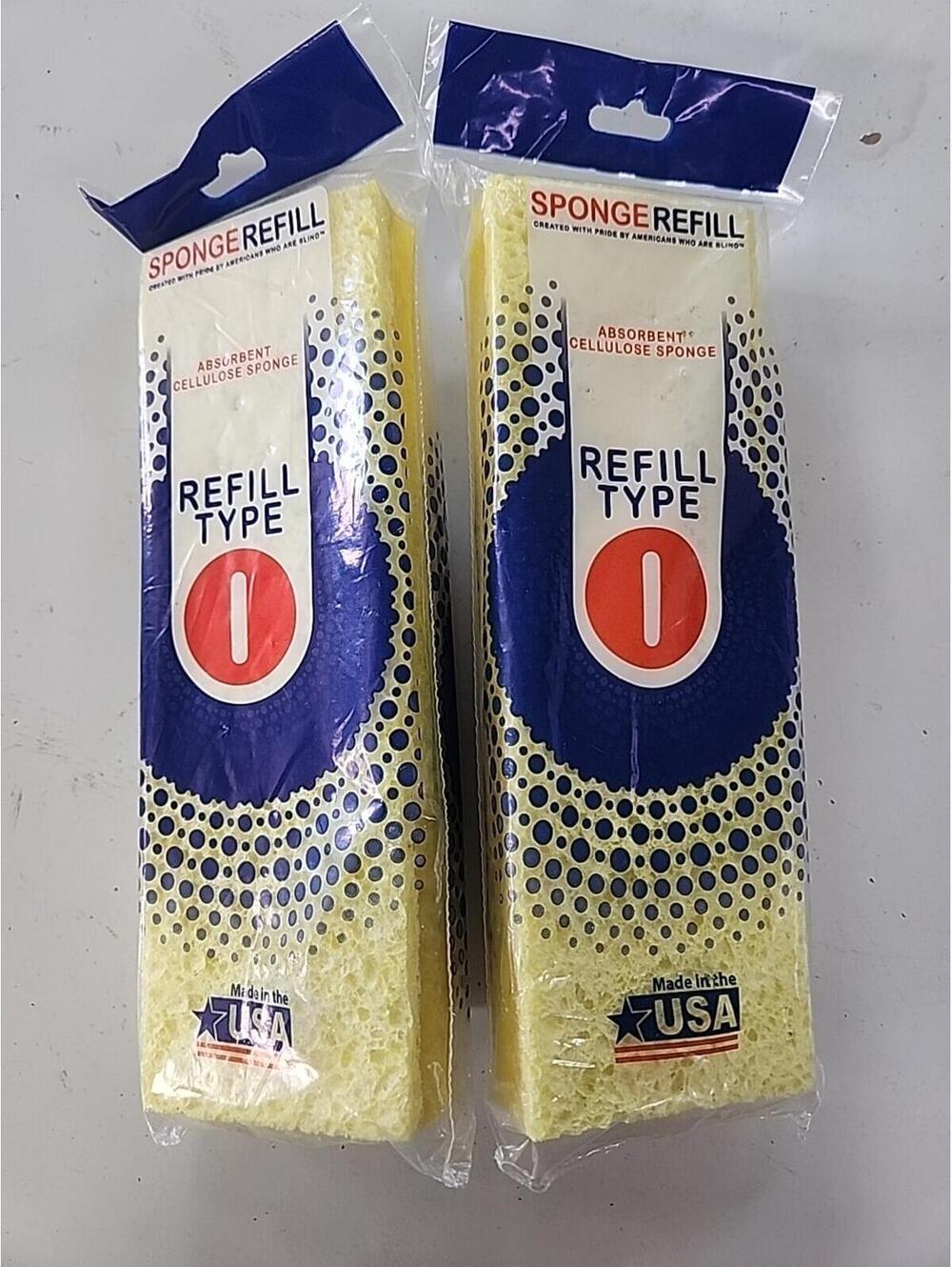 LC Industries Cellulose Sponge Mop Latch Refill Type I - Made In The USA - 2 Pk